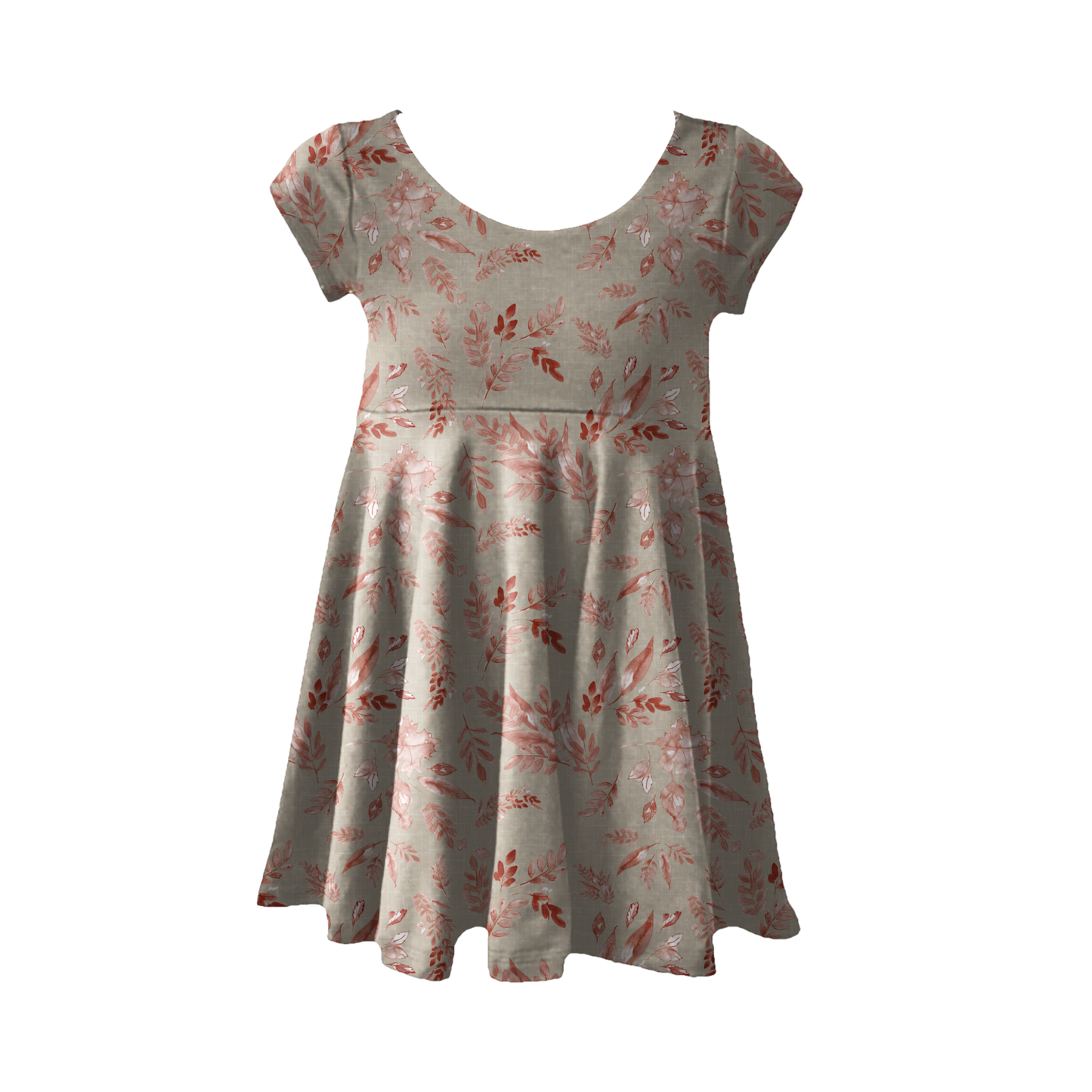 Leaves in tan, SOLD BY HALF METERS