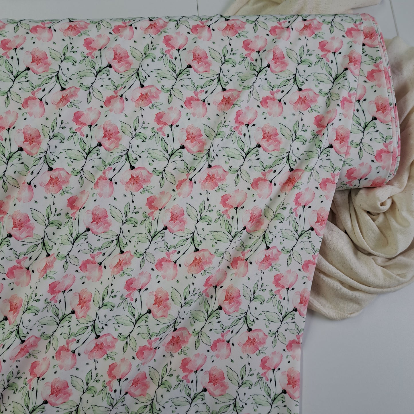 Poppy Peachskin Polyester, SOLD BY HALF METERS