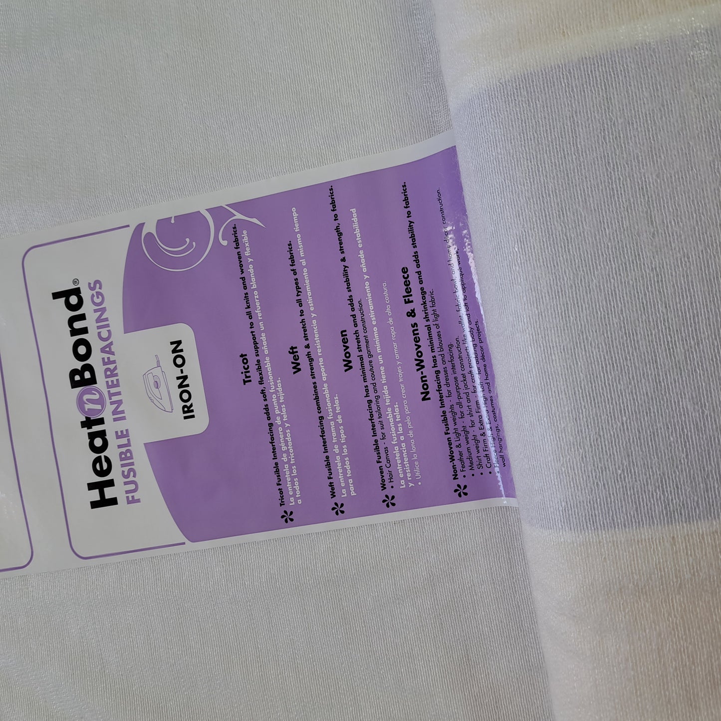 Fusible weft interfacing, SOLD BY HALF METERS