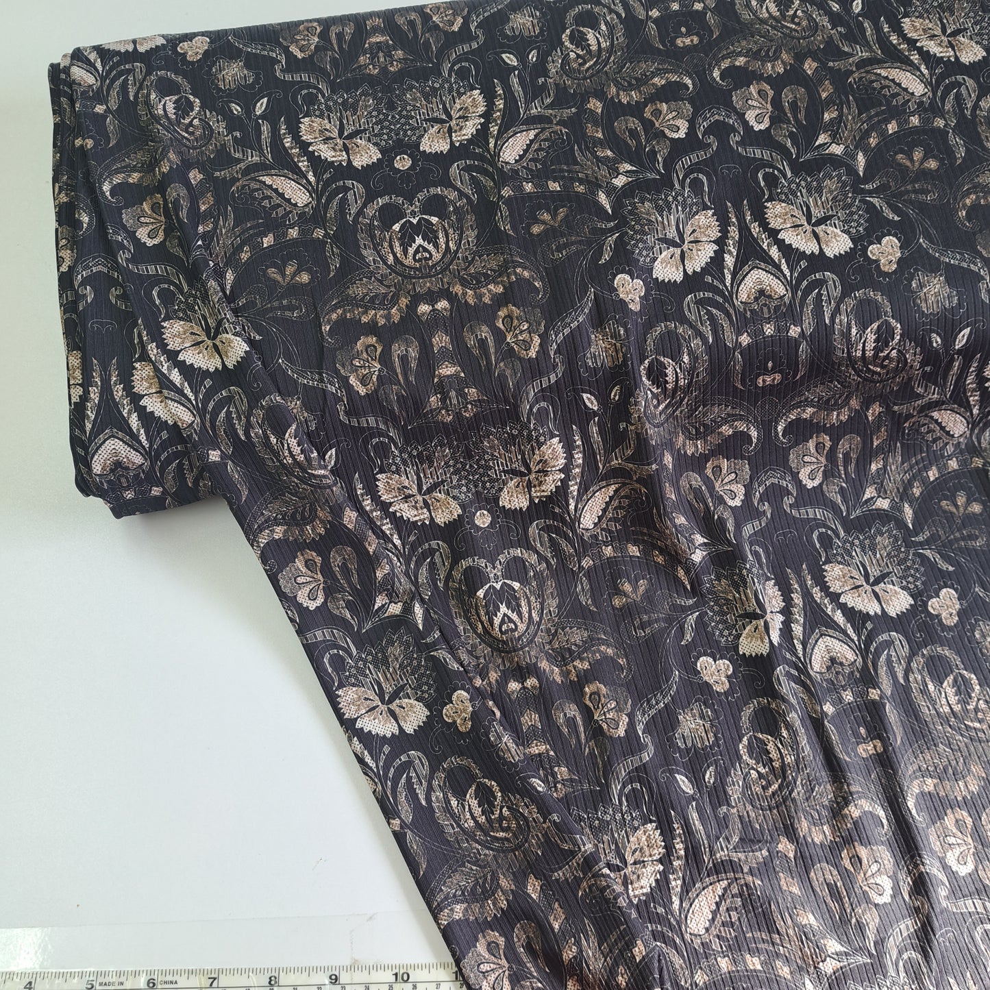Ethnic Print, Unbrushed Mini Rib, SOLD BY HALF METERS