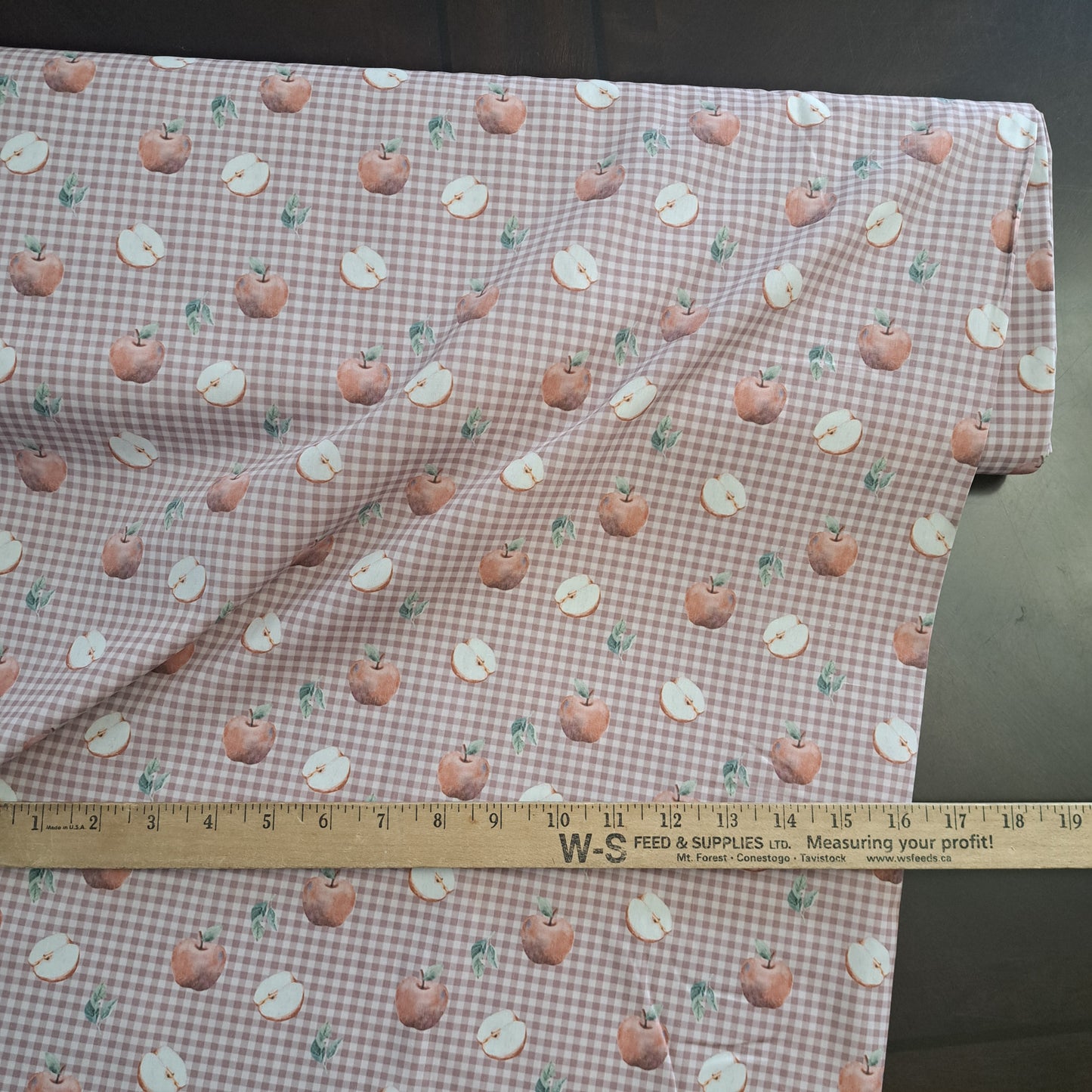 Checkered Apples, Polycotton, SOLD BY HALF METERS