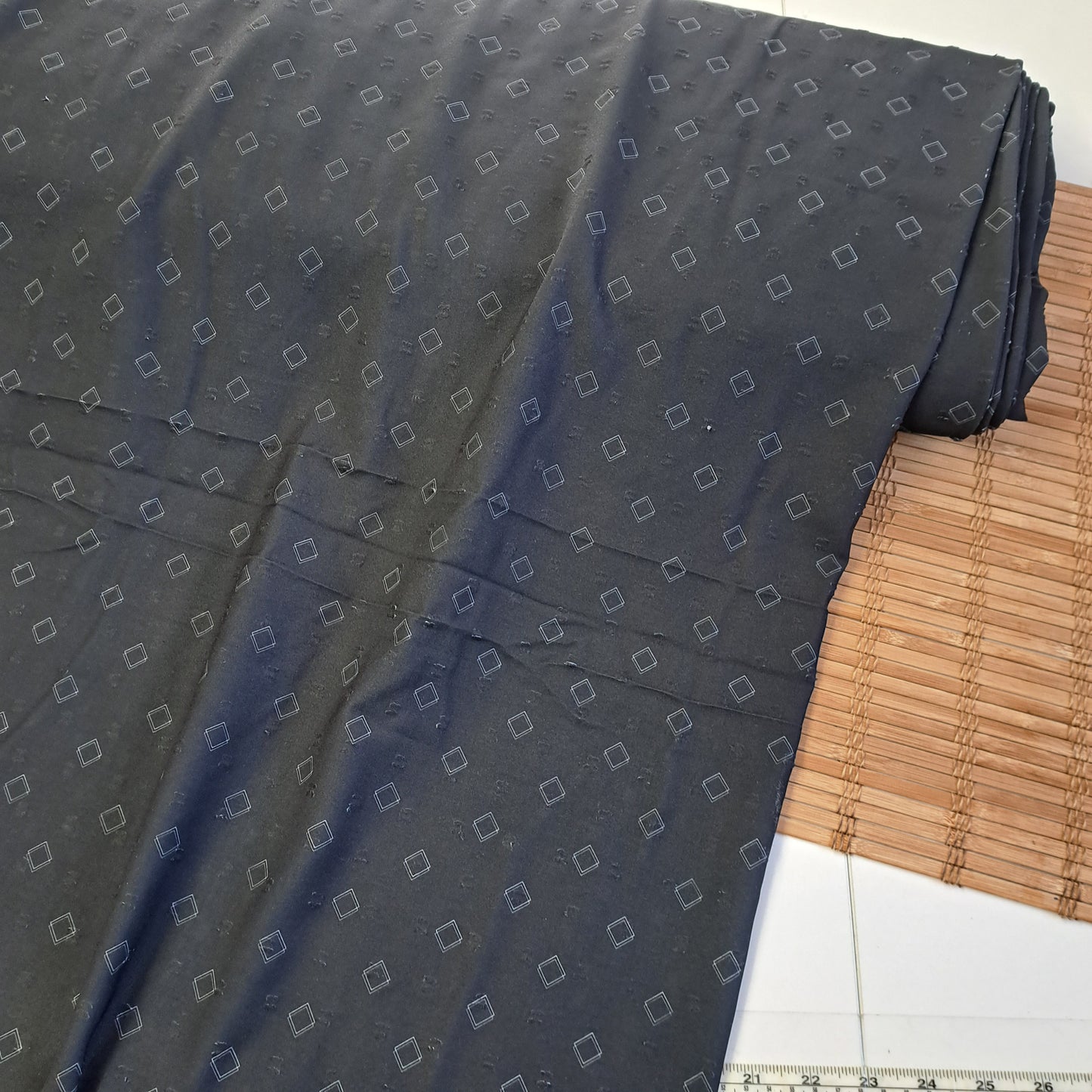 Diamonds, Air flow polyester swiss dot, SOLD BY HALF METERS