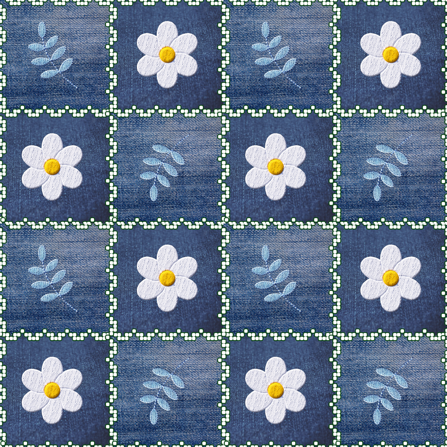 Denim patchwork, SOLD BY HALF METERS