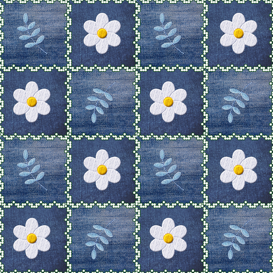 Denim patchwork, SOLD BY HALF METERS