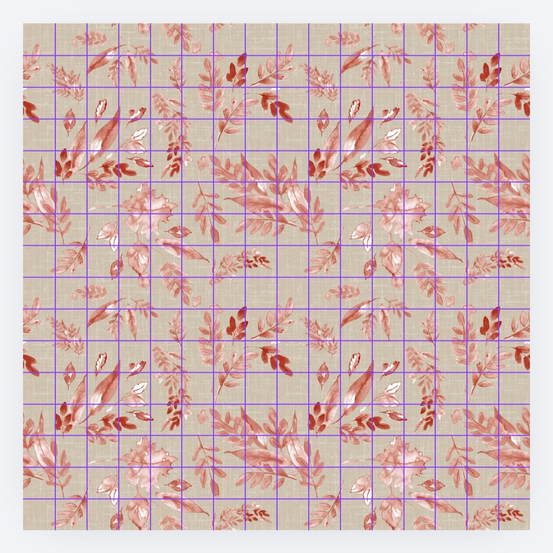 Leaves in tan,  SOLD BY HALF METERS