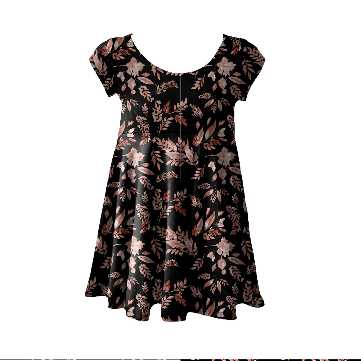 Leaves in black,  SOLD BY HALF METERS