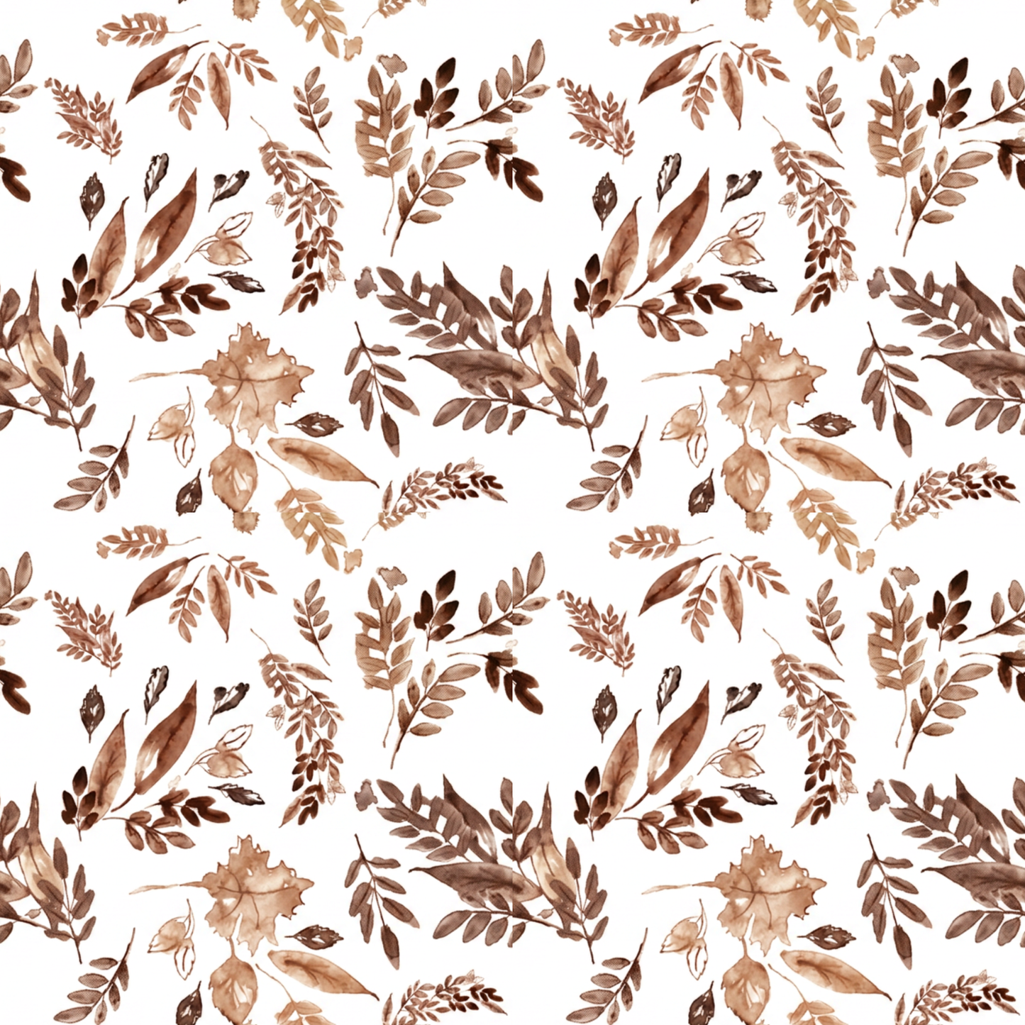 Leaves in white,  SOLD BY HALF METERS