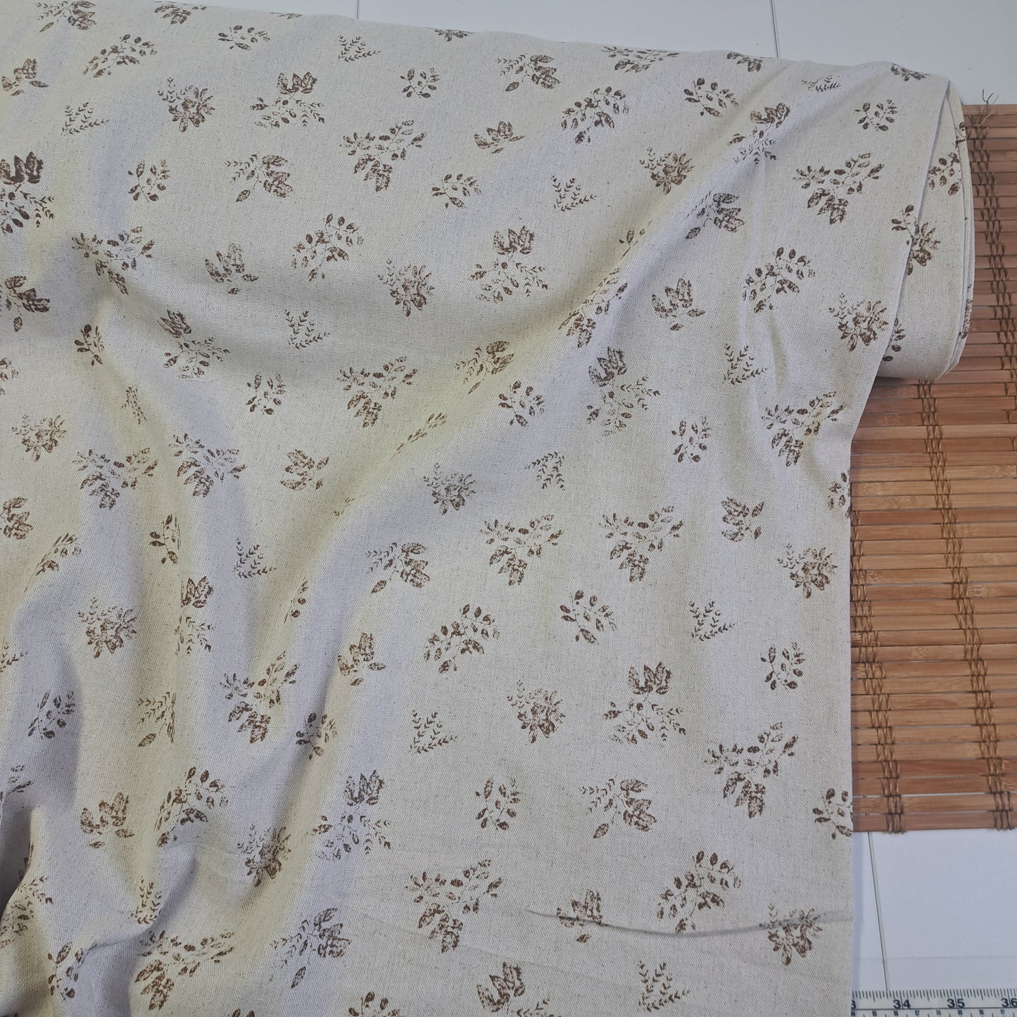Vintage floral, Linen/cotton blend, SOLD BY HALF METERS