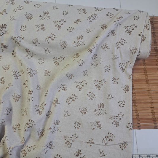 Vintage floral, Linen/cotton blend, SOLD BY HALF METERS