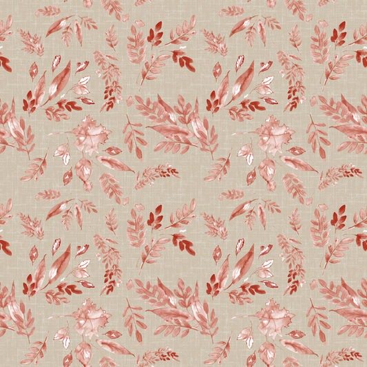 Leaves in tan,  SOLD BY HALF METERS
