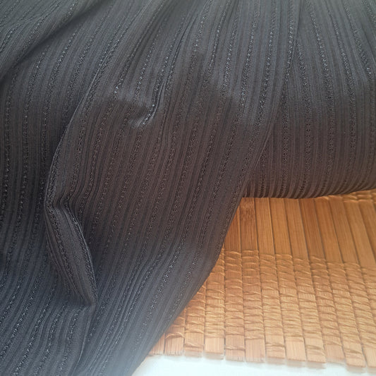 Black Textured Knit, SOLD BY HALF METERS