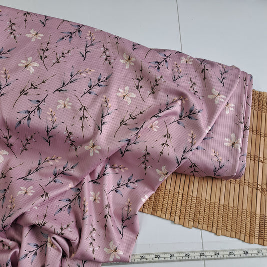 Delia in pink, 5x1 Unbrushed Rib Knit, SOLD BY HALF METERS