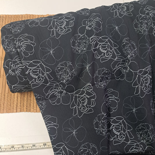 "Waverly" in black, Cloud Poly, SOLD BY HALF METERS