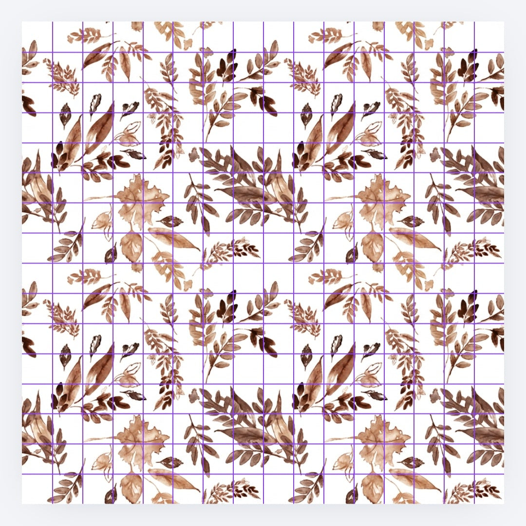 Leaves in white,  SOLD BY HALF METERS