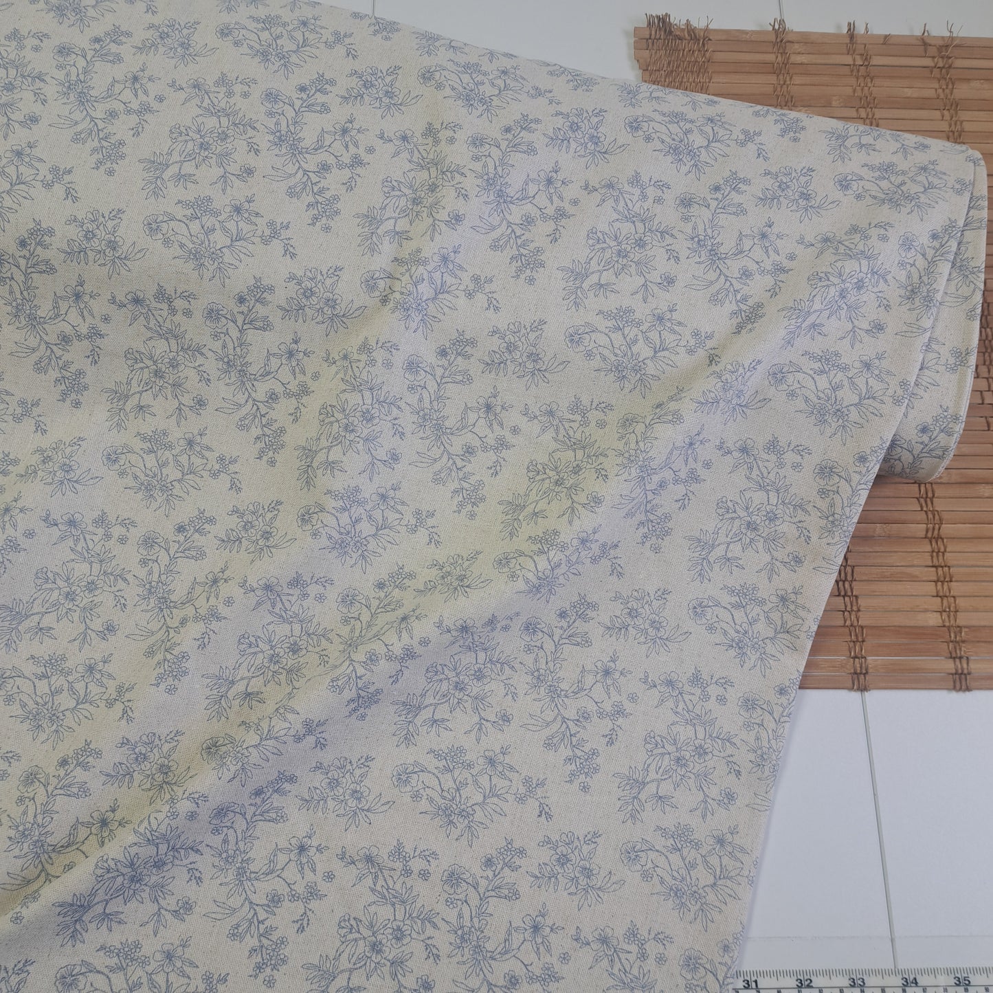 Vintage floral, Linen/cotton blend, SOLD BY HALF METERS