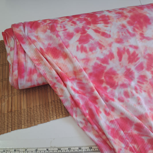 Tie dye, Brushed rib knit, SOLD BY HALF METERS