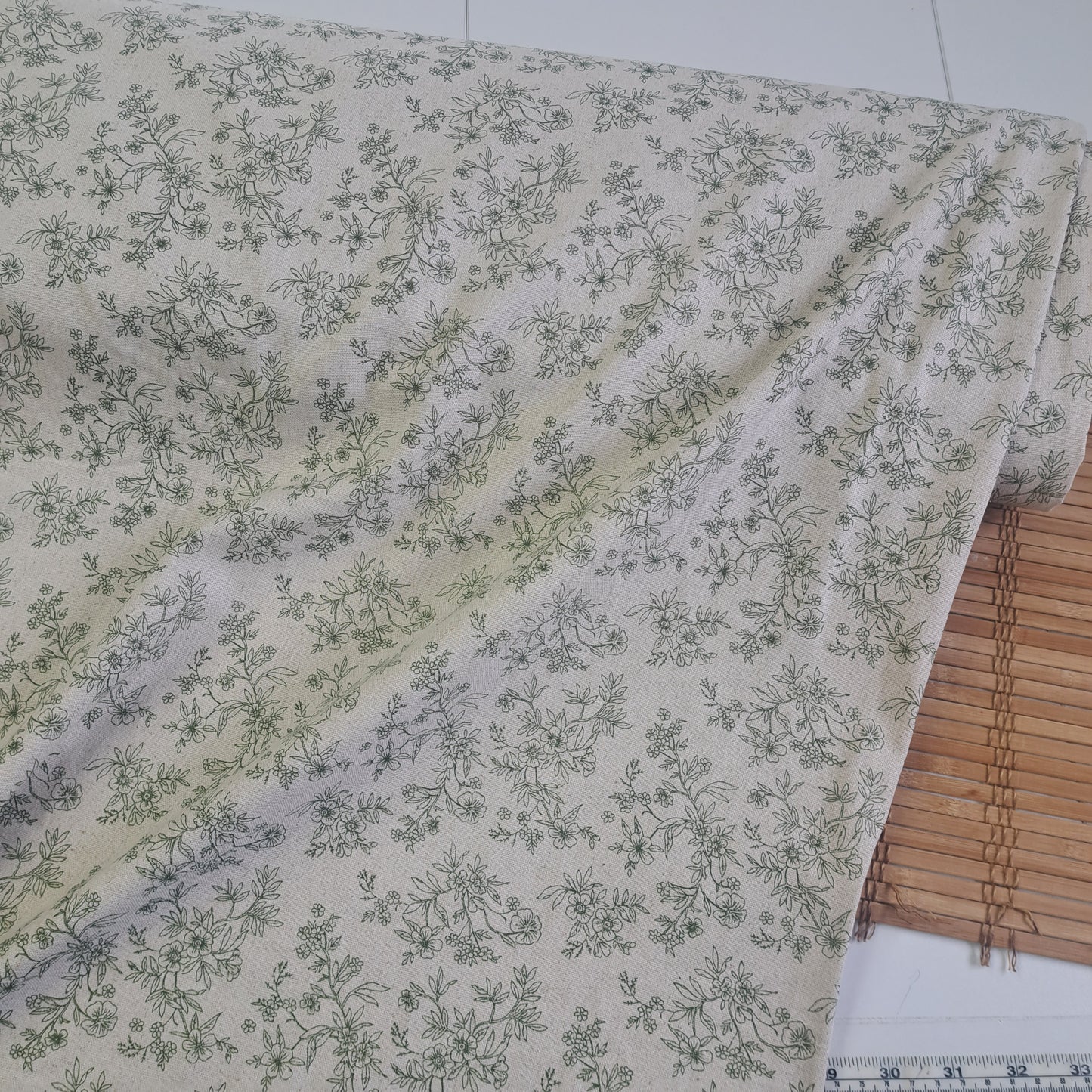 Vintage floral, Linen/cotton blend, SOLD BY HALF METERS