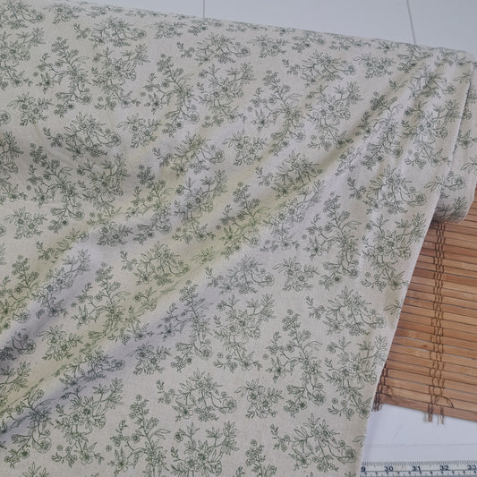 Vintage floral, Linen/cotton blend, SOLD BY HALF METERS