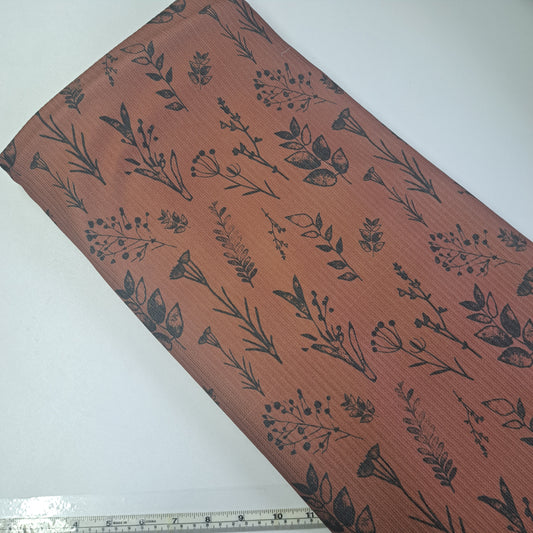 Mocha floral, SOLD BY HALF METERS
