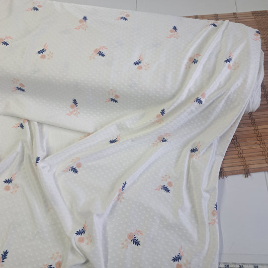 Helena, Polyester Knit Swiss Dot, SOLD BY HALF METERS